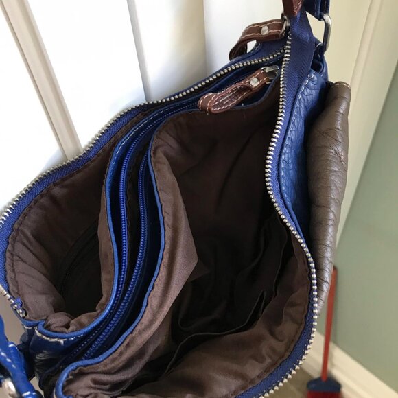 Brown and Blue Adjustable Unbranded Pleather Purse - Picture 9 of 10